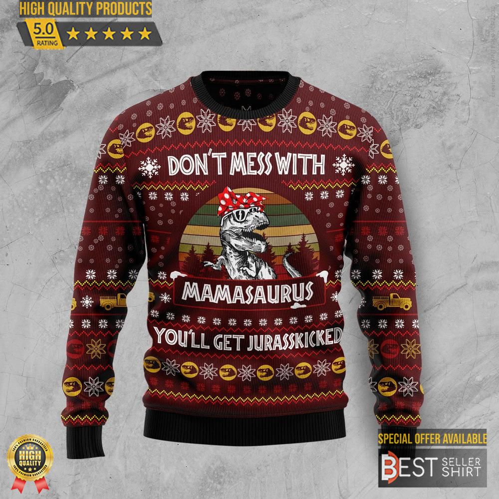 Dinosaur Mom Ugly Christmas Sweater Christmas Gifts 1