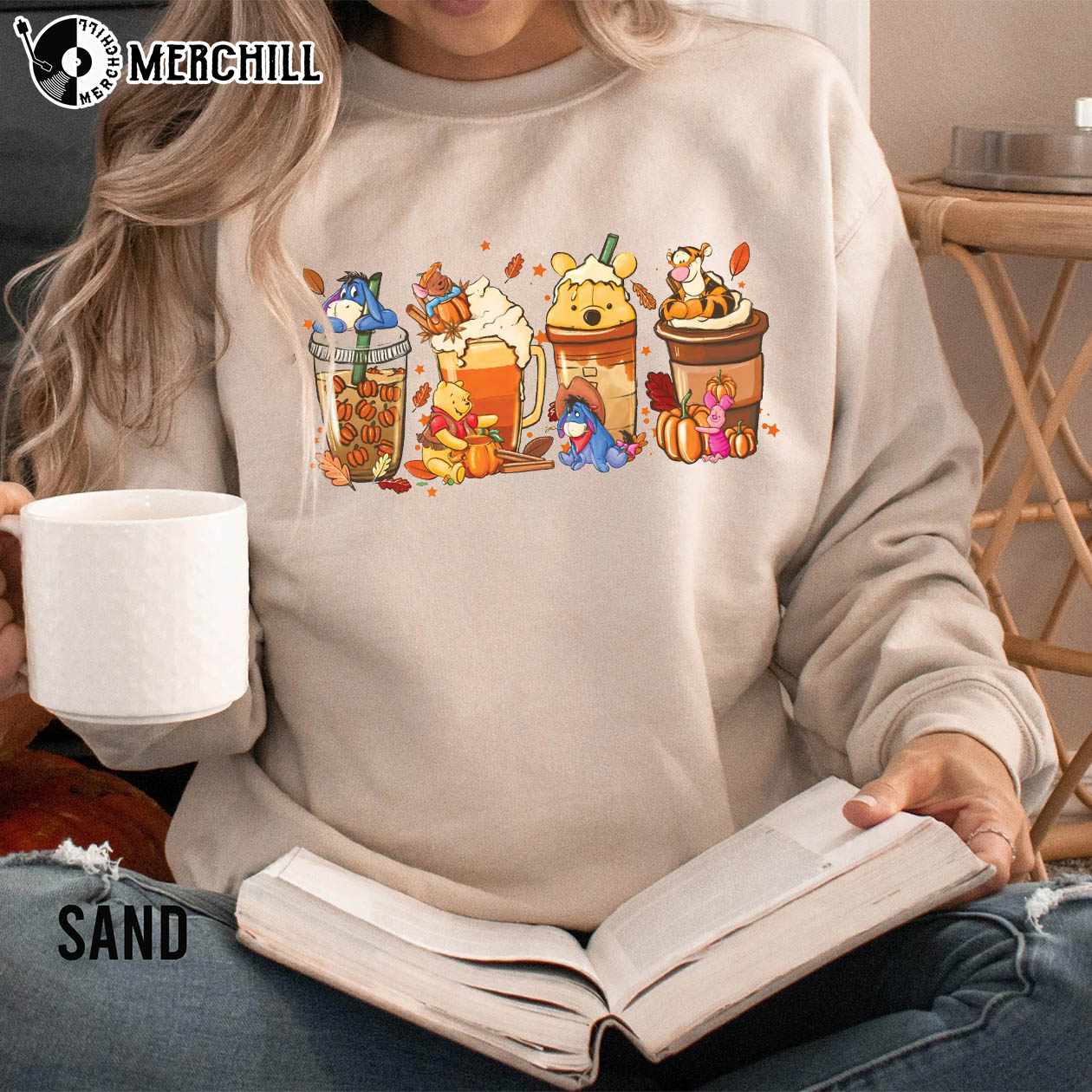 Disney Halloween Coffee Sweatshirt Pumpkin Spice Latte