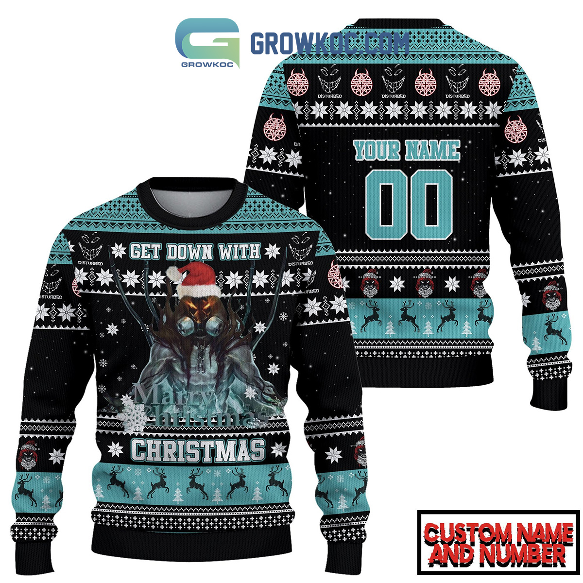 Disturbed Get Down With Christmas Personalized Ugly Sweater2B1 dgVAW