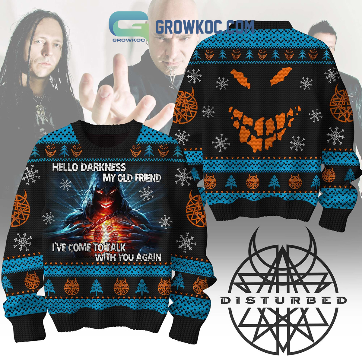 Disturbed Hell Darkness Old Friend Ugly Sweater2B1 Rje7H