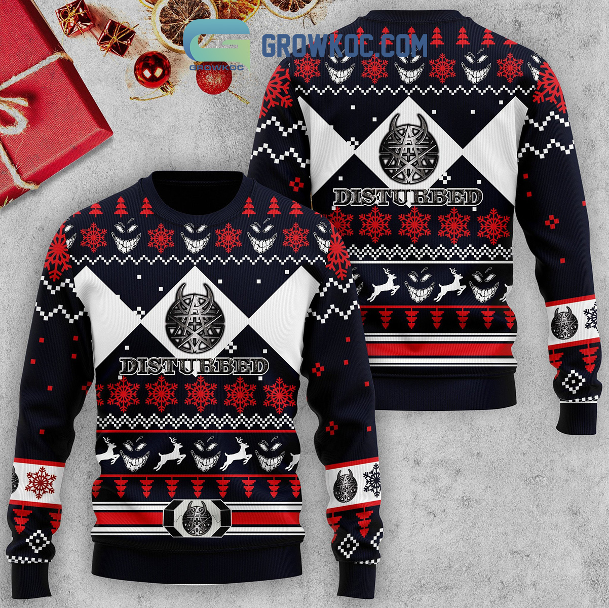 Disturbed Snow Christmas Ugly Sweater2B1 Lugho