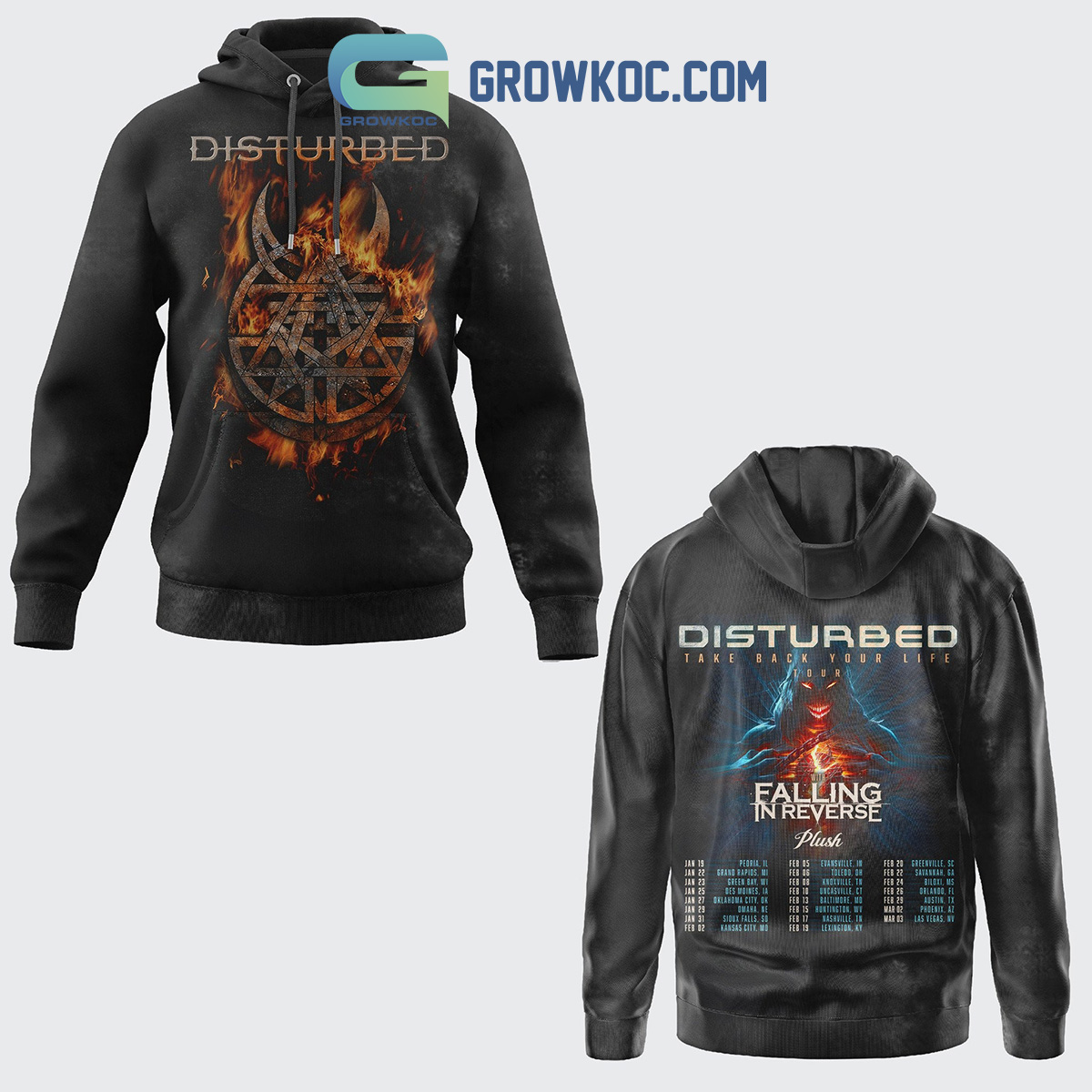 Disturbed Take Back Your Life Tour Hoodie Shirts2B1 o7f7x