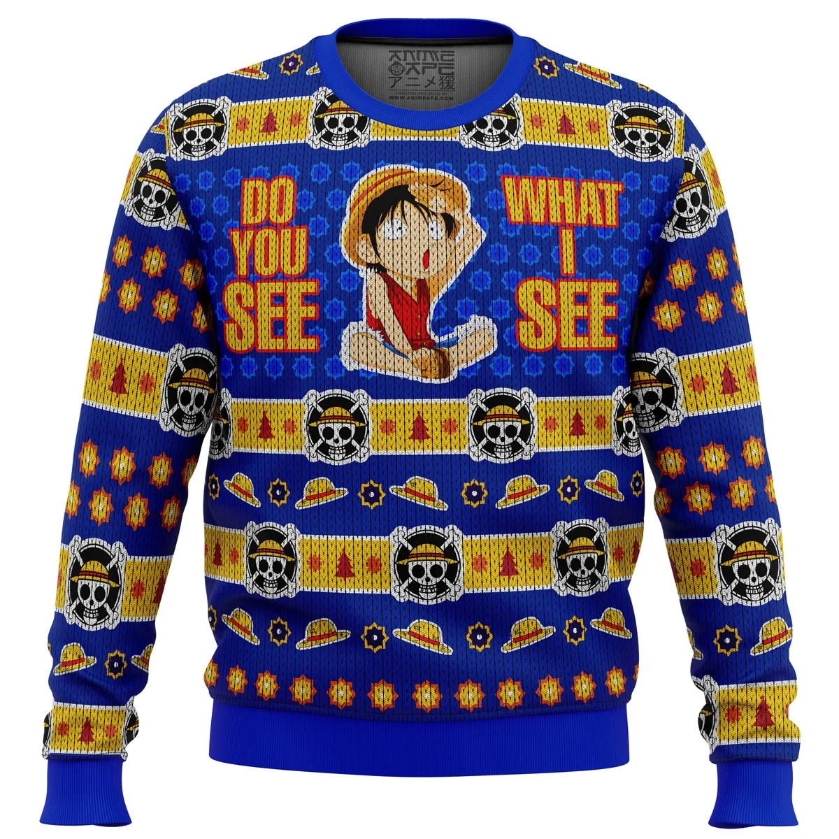 Do You See What I See Monkey D Luffy One Piece men sweatshirt FRONT mockup