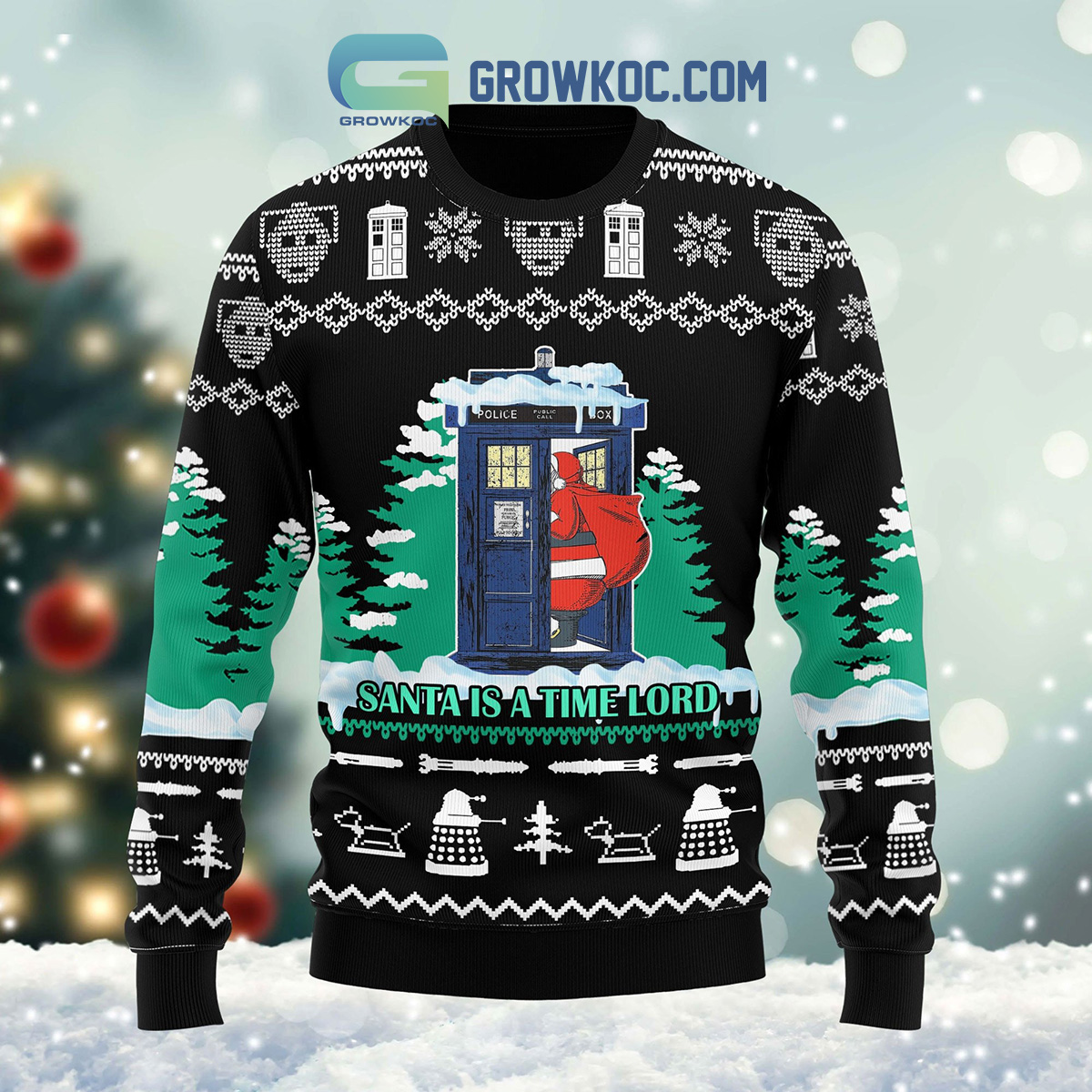 Doctor Who Santa Is A Time Lord Christmas Ugly Sweater2B1 oIJ4j