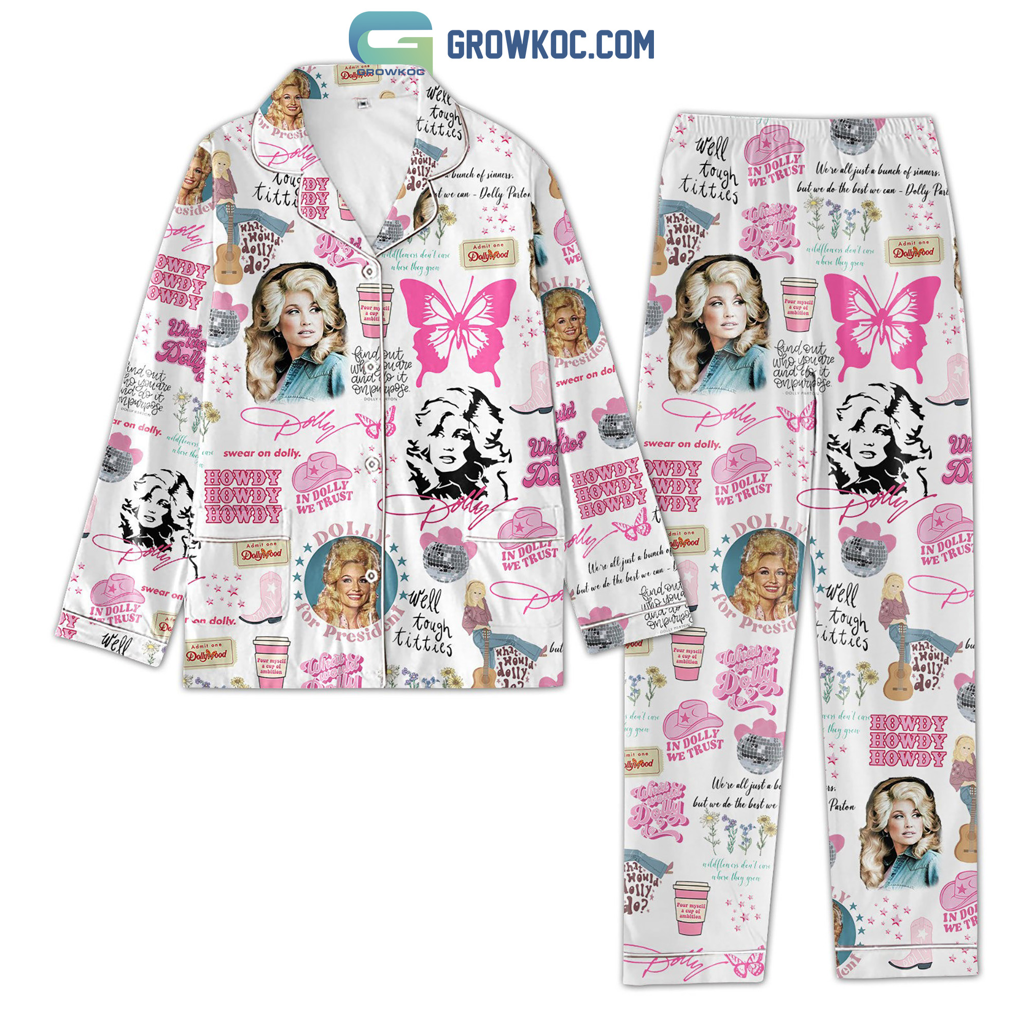 Dolly Parton President We Trust Pajamas Set2B1 sCQbz