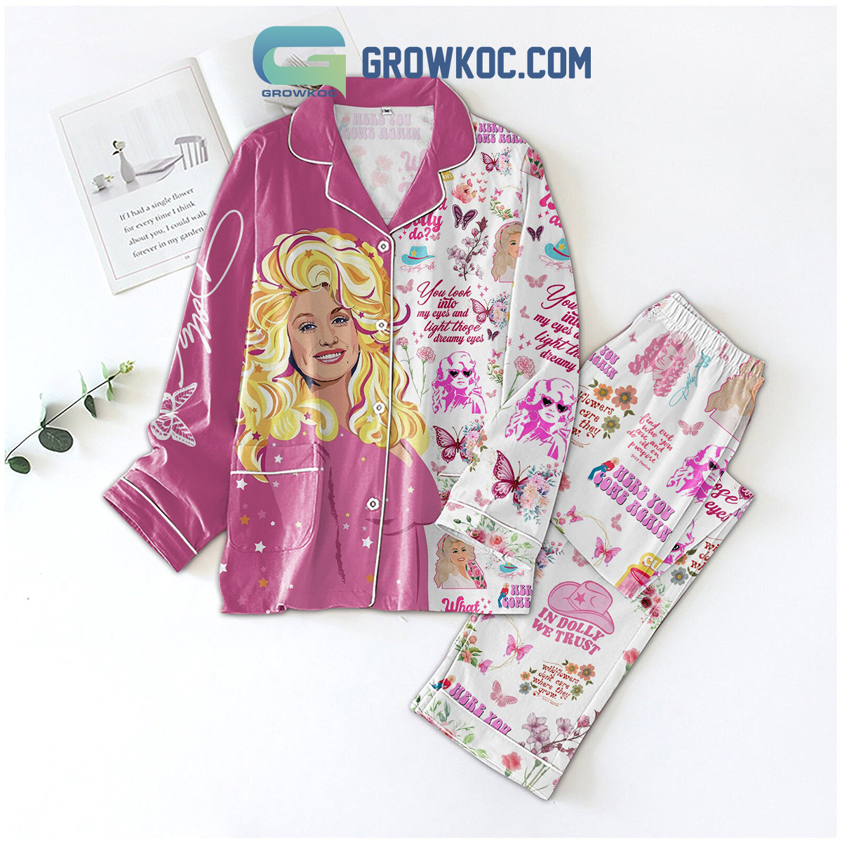 Dolly Parton You Look Into My Eyes And Light Those Dreamy Eyes Pajamas Set2B1 rcGA2