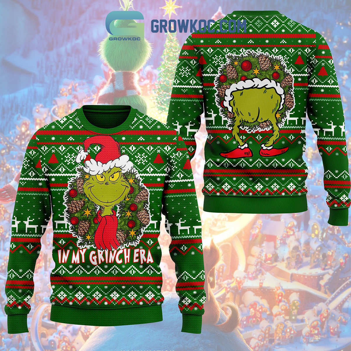 Dr. Seuss The Grinch Movies In My Grinch Era Christmas Ugly Sweaters2B1 3ENl2