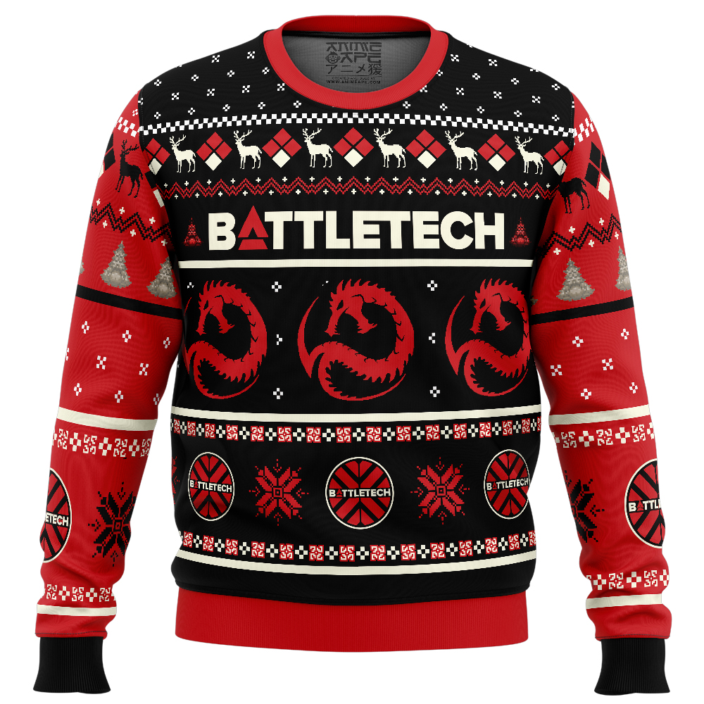 Draconis Battletech Ugly Christmas Sweater FRONT mockup