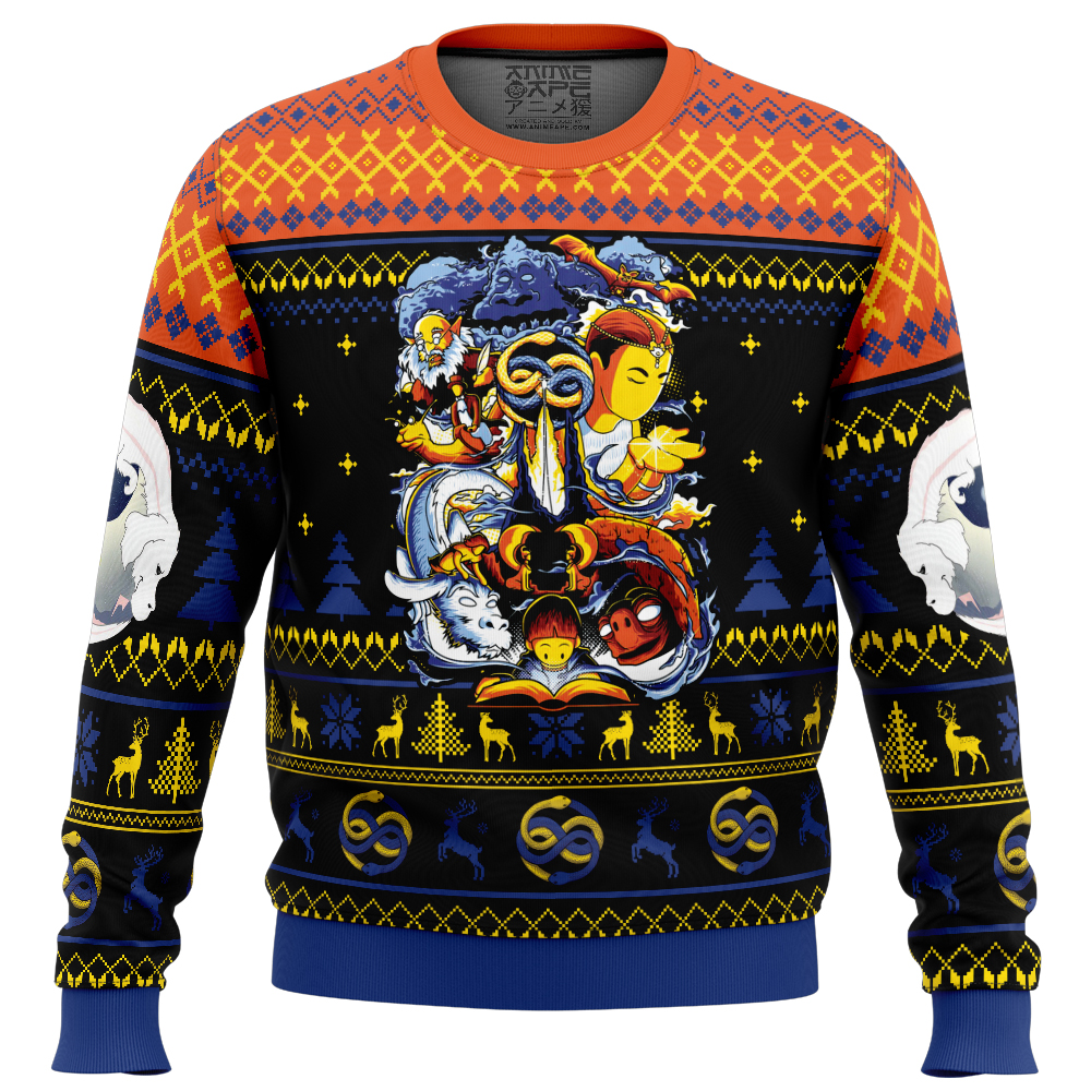 Dragon Never Ending Story Ugly Christmas Sweater FRONT mockup