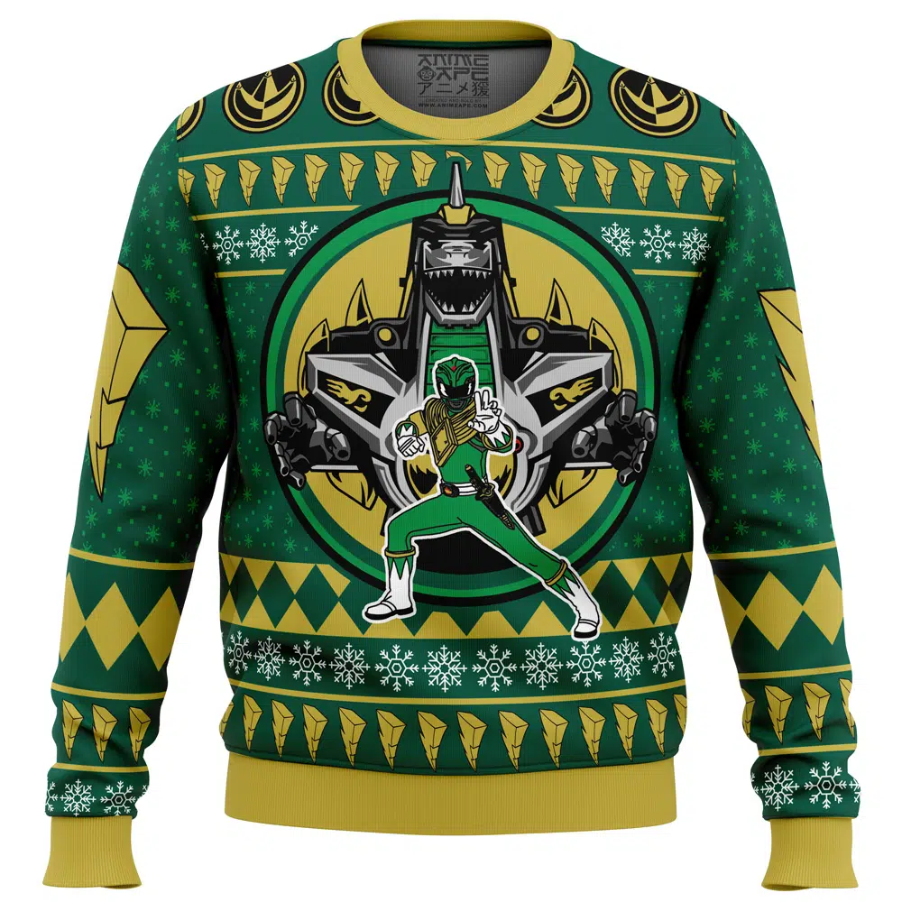 Dragonzord Power Rangers Ugly Christmas Sweater FRONT mockup 1