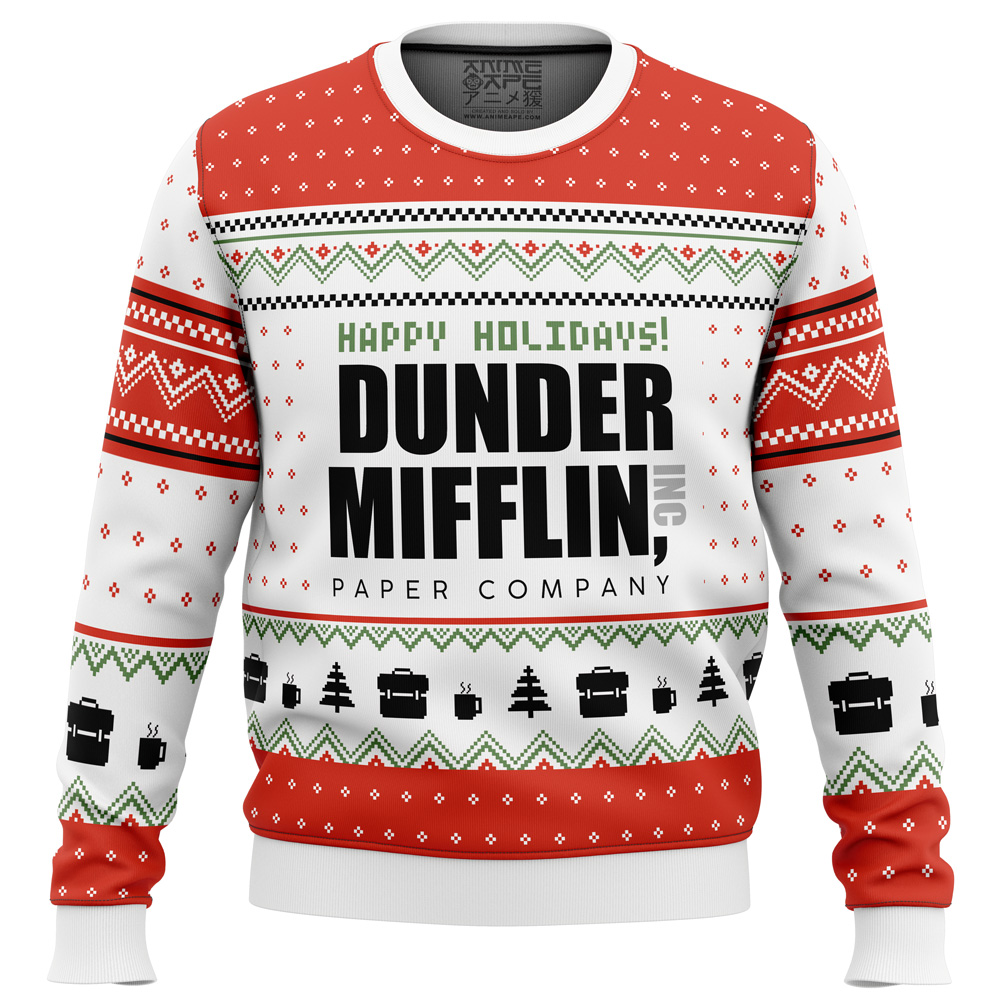 Dunder Mifflin The Office Ugly Christmas Sweater FRONTmockup