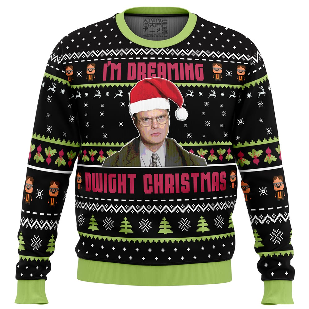 Dwight Christmas The Office Ugly Christmas Sweater FRONT mockup