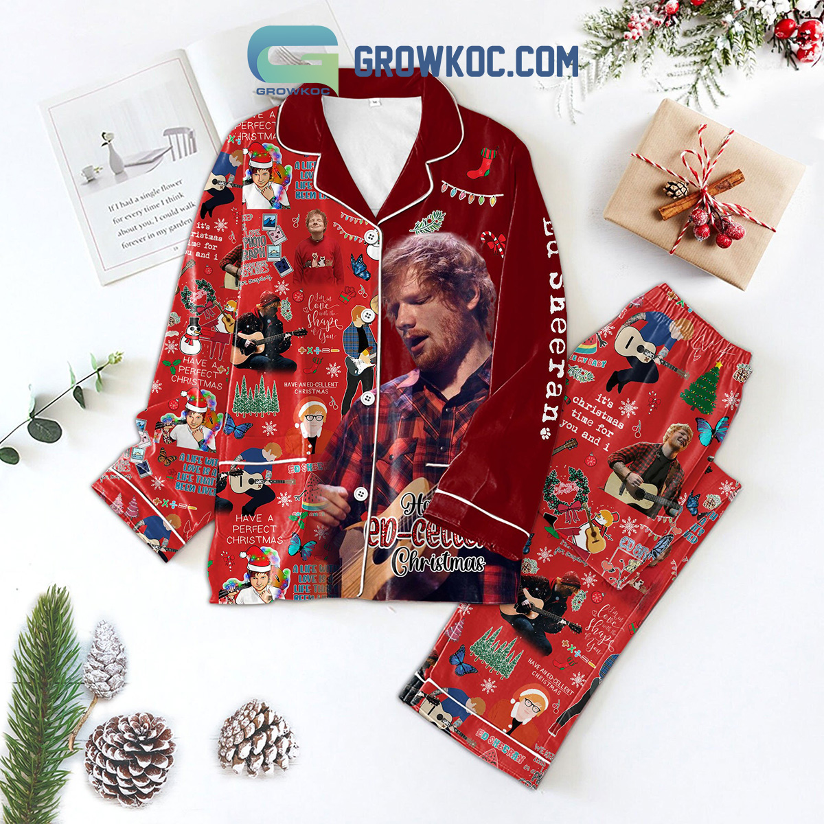 Ed Sheeran Have An Ed Cellent Christmas Pajamas Set2B1 5v9SE