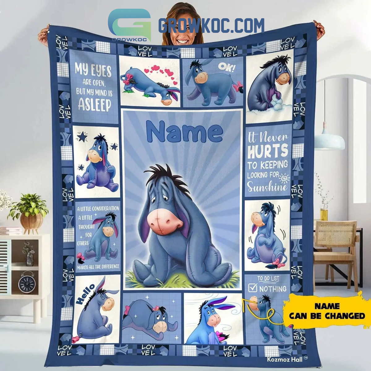 Eeyore My Eyes Are Open Buy My Mind Is Asleep Lazy Fleece Blanket Quilt2B1 kXK2k