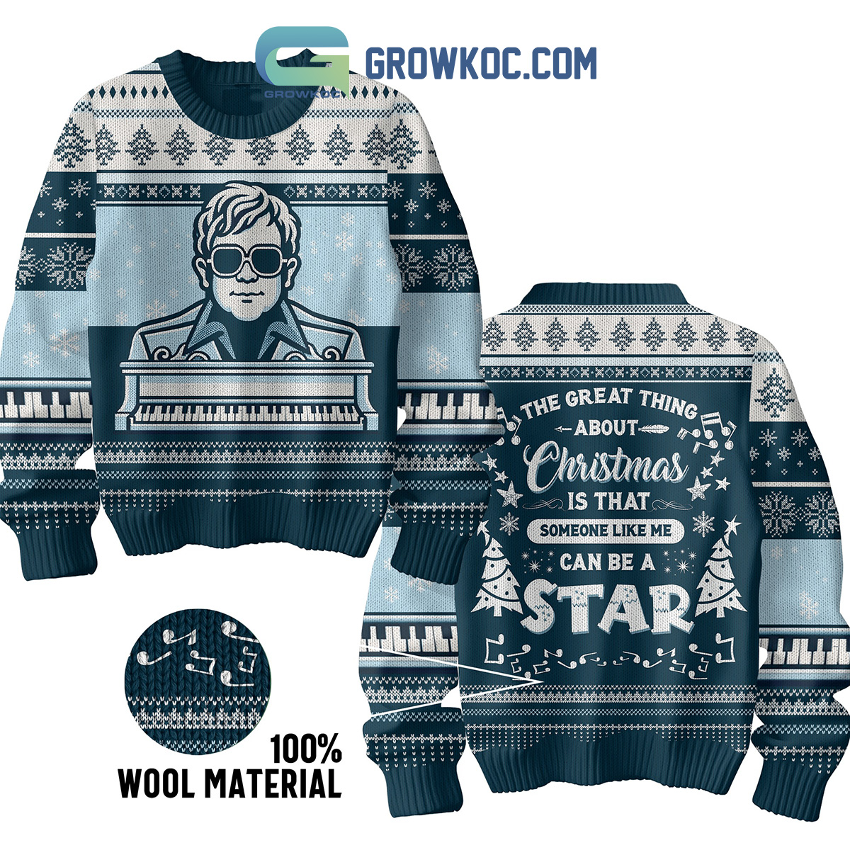 Elton John Be A Star Christmas Ugly Sweater2B1 Unzbt