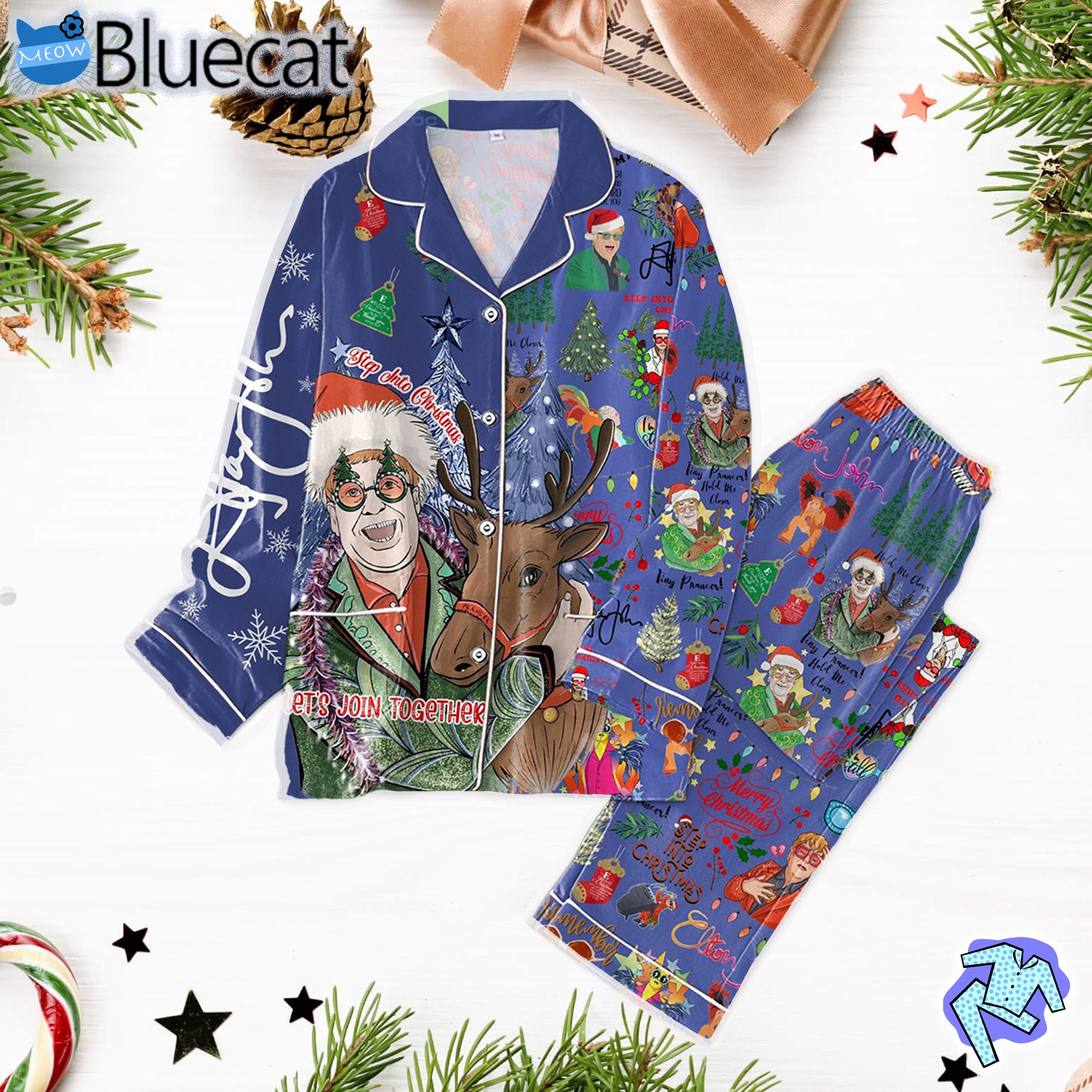 Elton John Step Into Christmas Lets Join Together Pajamas Set c9dc67 0