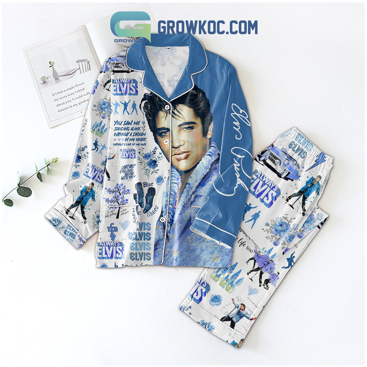 Elvis Presley Always Elvis Cant Help Falling Inlong With You Pajamas Set2B1 MnDYq