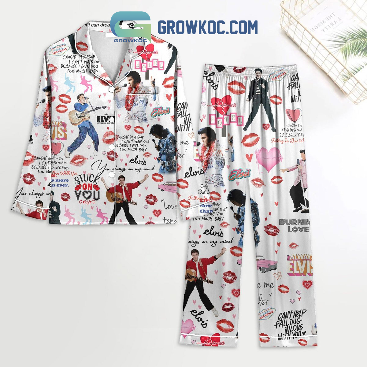 Elvis Presley Burning Love Polyester Pajamas Set2B1 02ex3