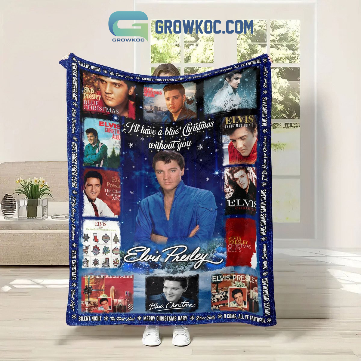 Elvis Presley Ill Have A Blue Christmas Without You Fleece Blanket Quilt2B1 bYquv