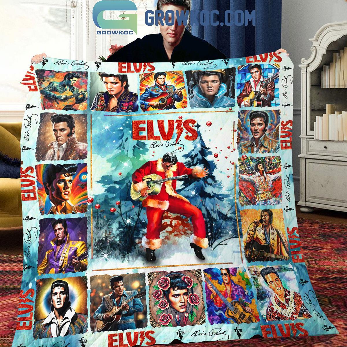 Elvis Presley The Santa Clause Of Rock And Roll Fleece Blanket Quilt 1 wxxhu