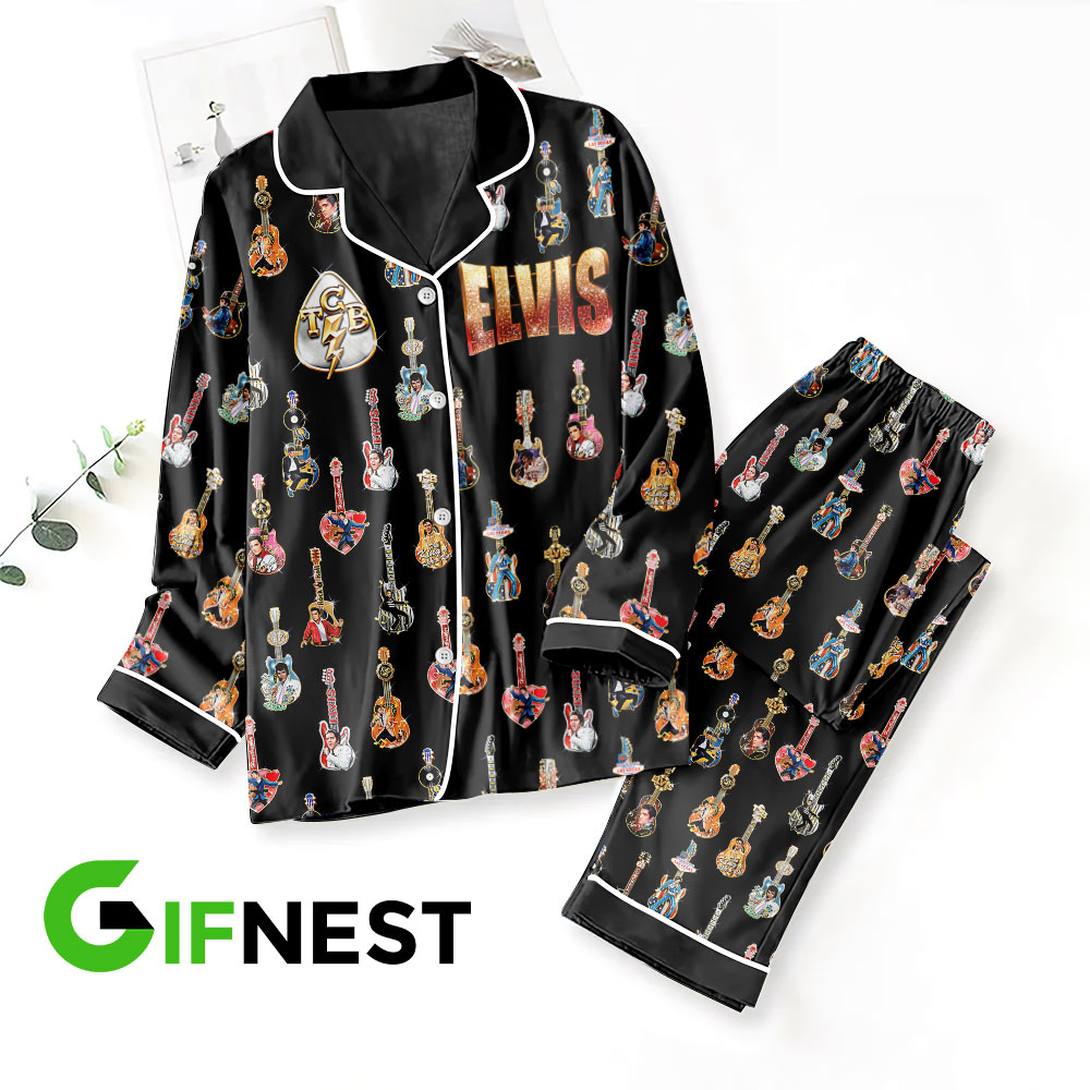 Elvis Button Down Pajamas VANDH2686 1