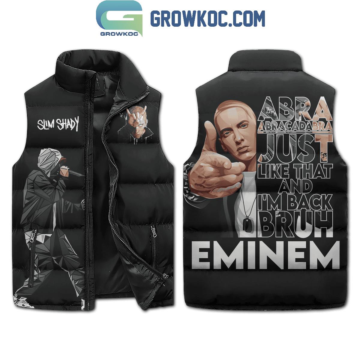 Eminem Abracadabra Just Like That And Im Back Bruh Sleeveless Puffer Jacket 1 mQeLd