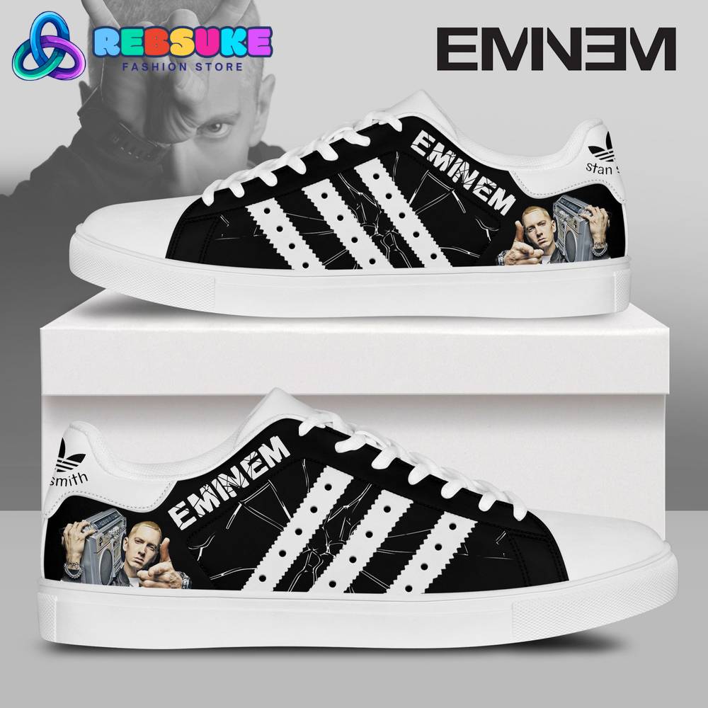 Eminem Slim Shady Black White Stan Smith Shoes 1