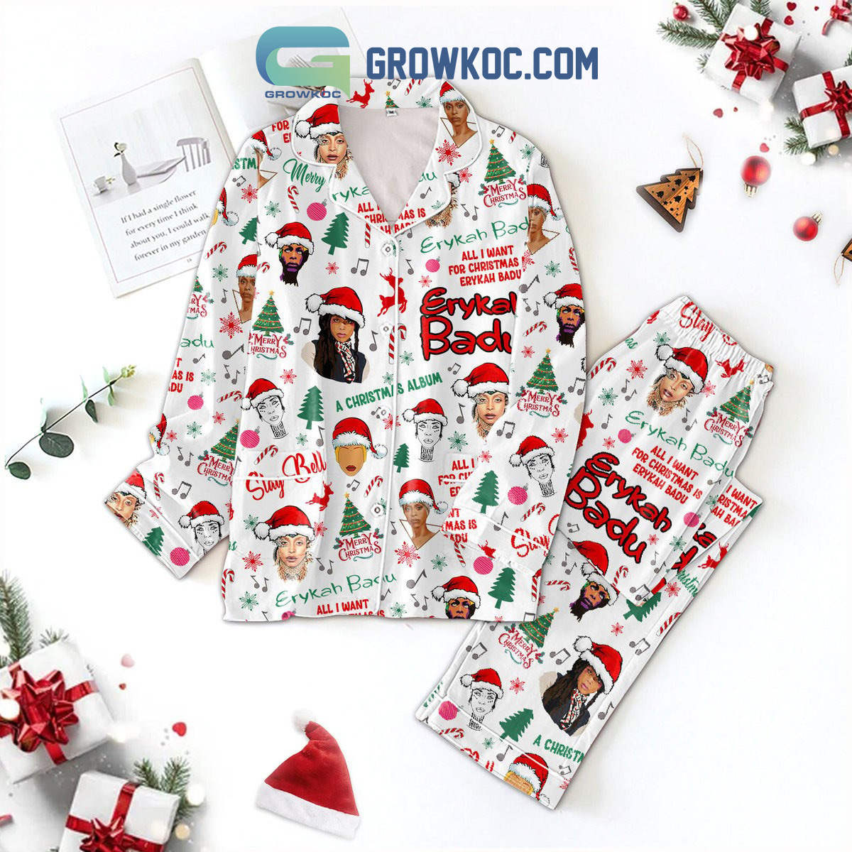 Erykah Badu A Christmas Album Polyester Pajamas Set2B1 GDAy0