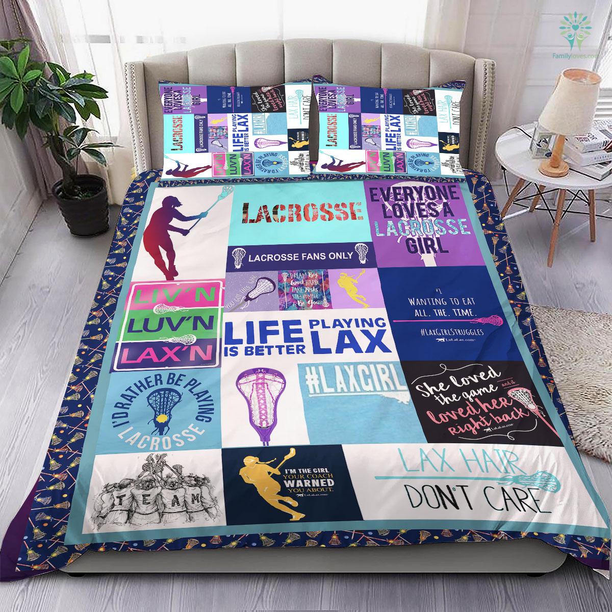 Everyone Loves A Lacrosse Girl Bedding Set 13