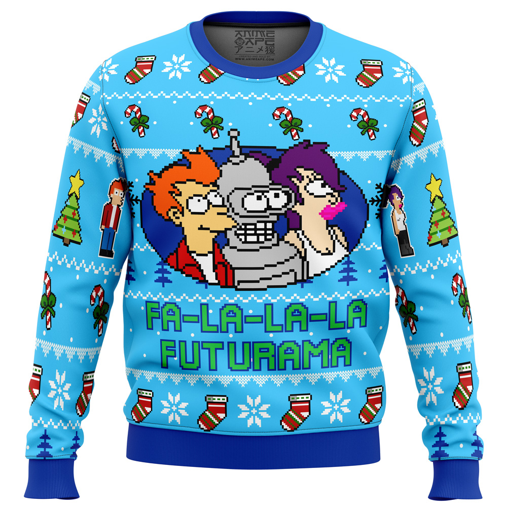 Fa La La La Futurama Ugly Christmas Sweater FRONT mockup