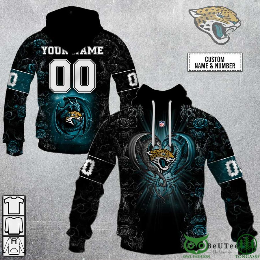 Ff16a8sZ 73 Personalized NFL Rose Dragon Jacksonville Jaguars 3D Hoodie