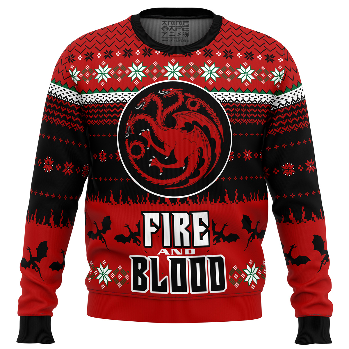 Fire and Blood Game of Thrones Sleeves Print Template