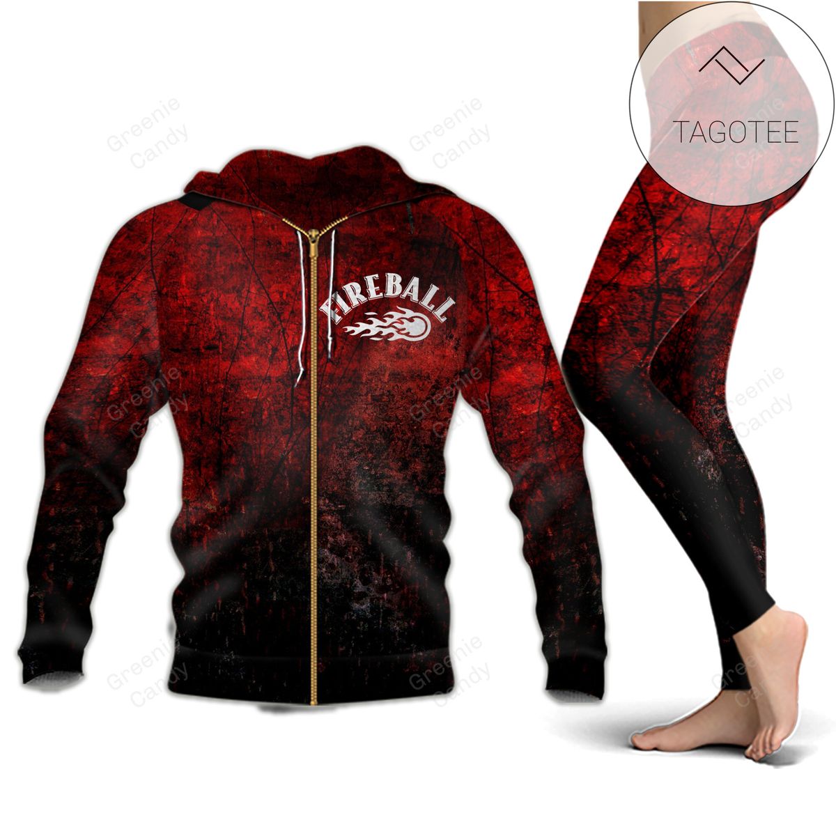 Fireball All Over Print 3D Hoodie And Leggings