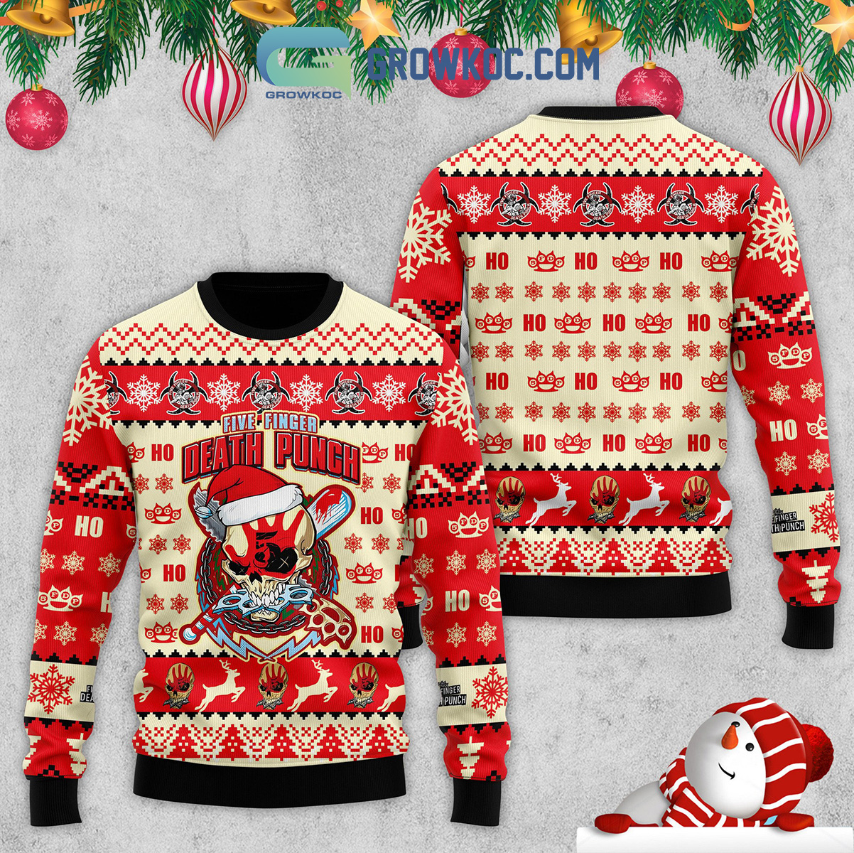 Five Finger Death Punch Ho Ho Ho Christmas Ugly Sweaters2B1 VV2io