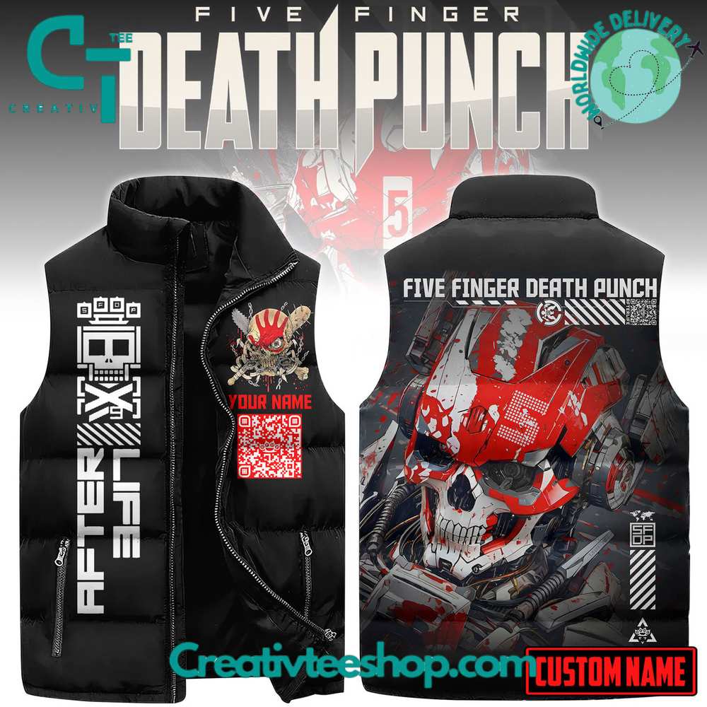 Five Finger Death Punch Sleeveless Puffer Jacket 1