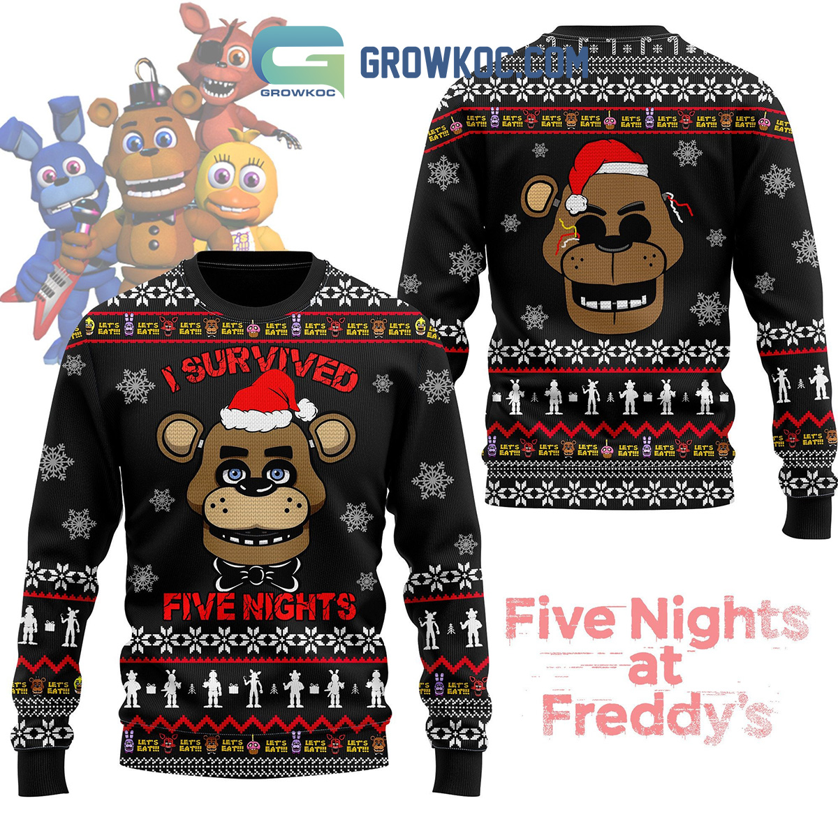 Five Nights At Freddys I Survived Christmas Ugly Sweater2B1 k0jxJ