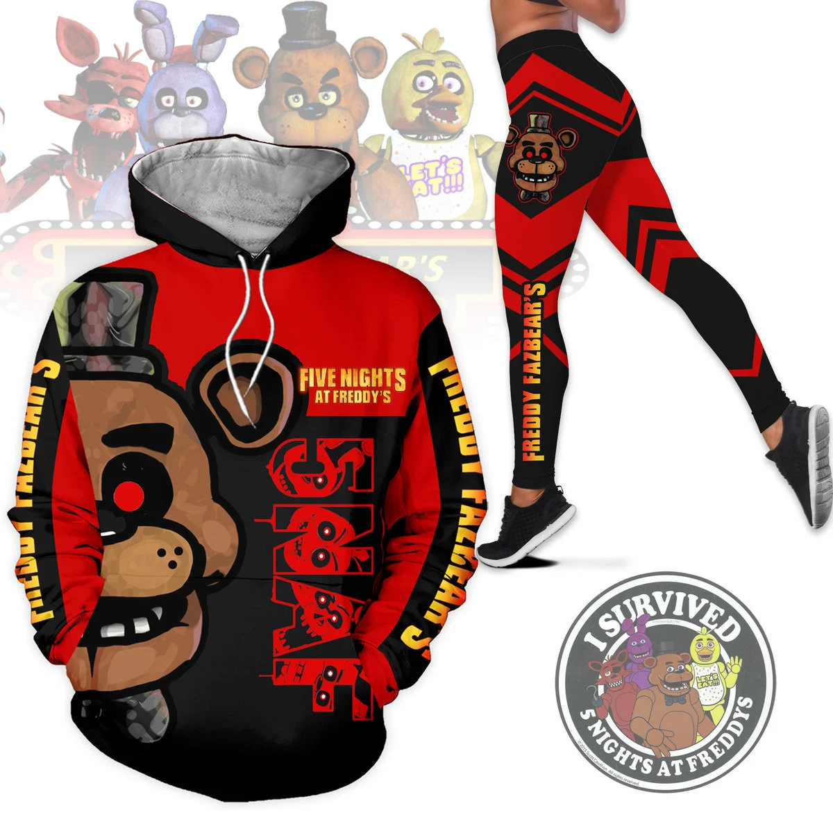 Five Nights at Freddys Hoodie Leggings Set2B1 WBOlG