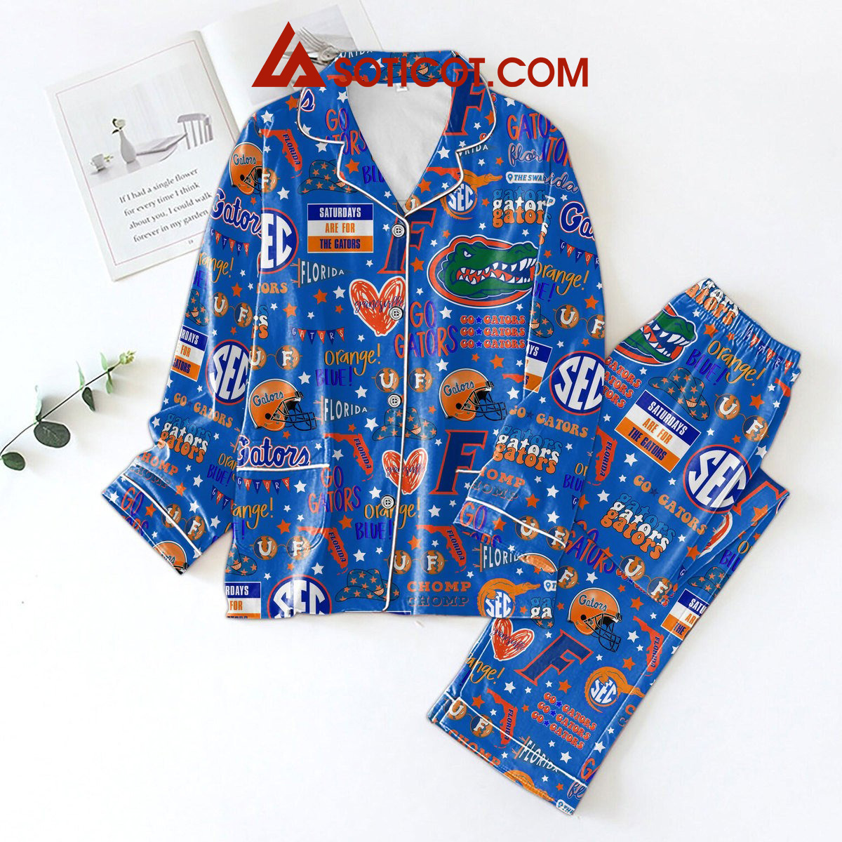 Florida Gators Go Gators Blue Orange Pajamas Set2B1 5yWVH