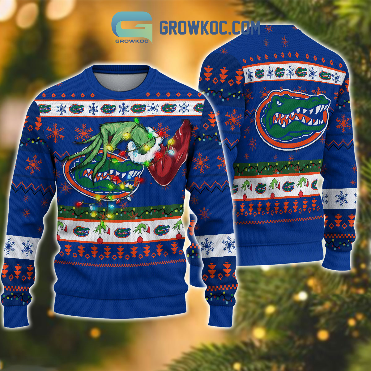 Florida Gators NCAA Grinch Christmas Ugly Sweater2B1 CamBb