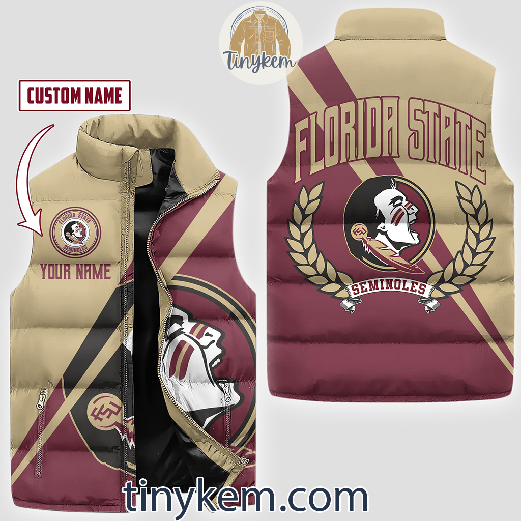 Florida State Seminoles Customized Puffer Sleeveless Jacket2B1 vC9tE