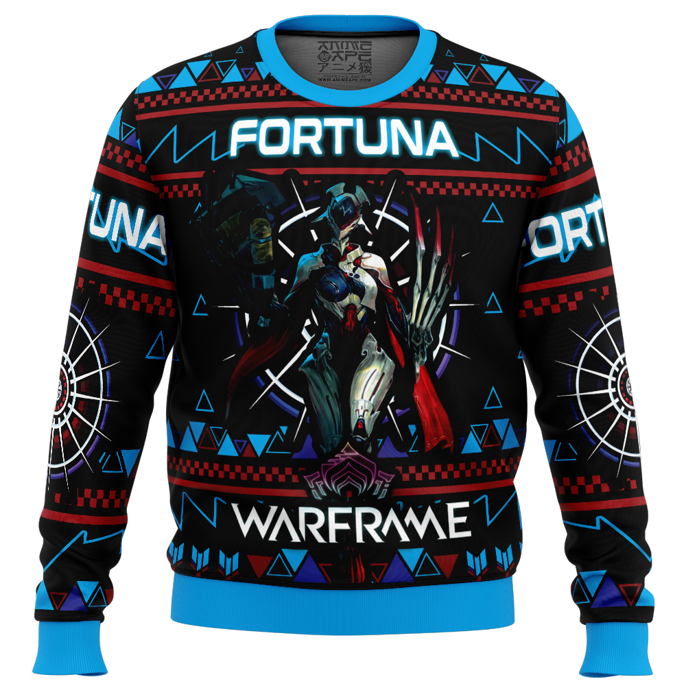 Fortuna Warframe Ugly Christmas Sweater FRONT mockup