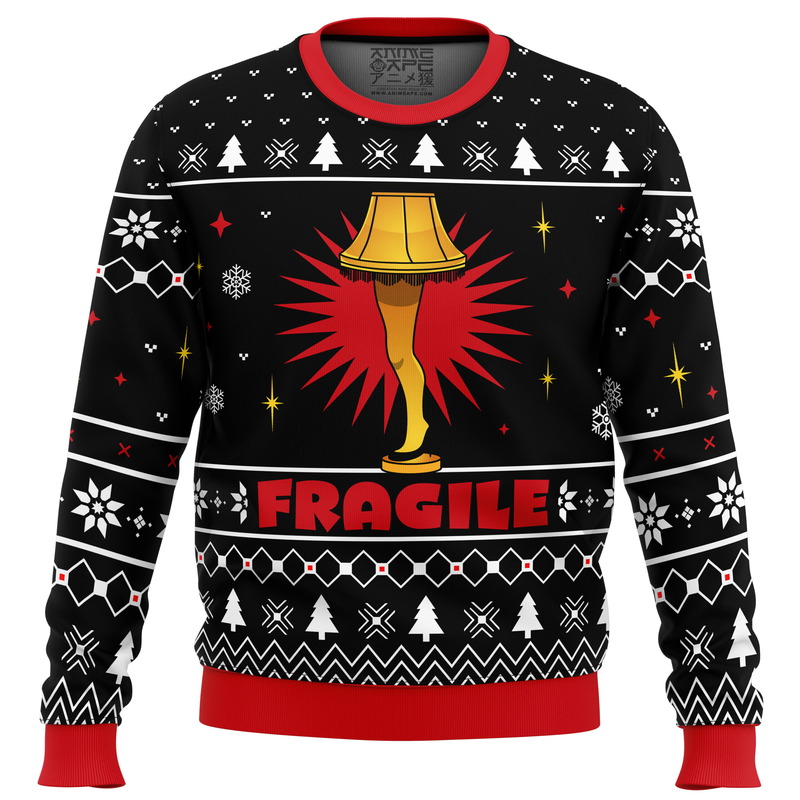 Fragile A Christmas Story Ugly Christmas Sweater FRONT mockup scaled 1