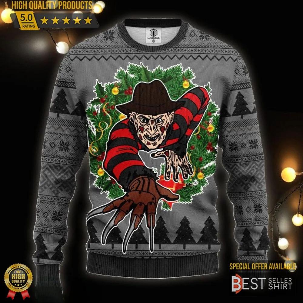 Freddy Krueger Halloween Ugly Christmas Sweater Funny Ugly Christmas Sweater Halloween Sweater 1