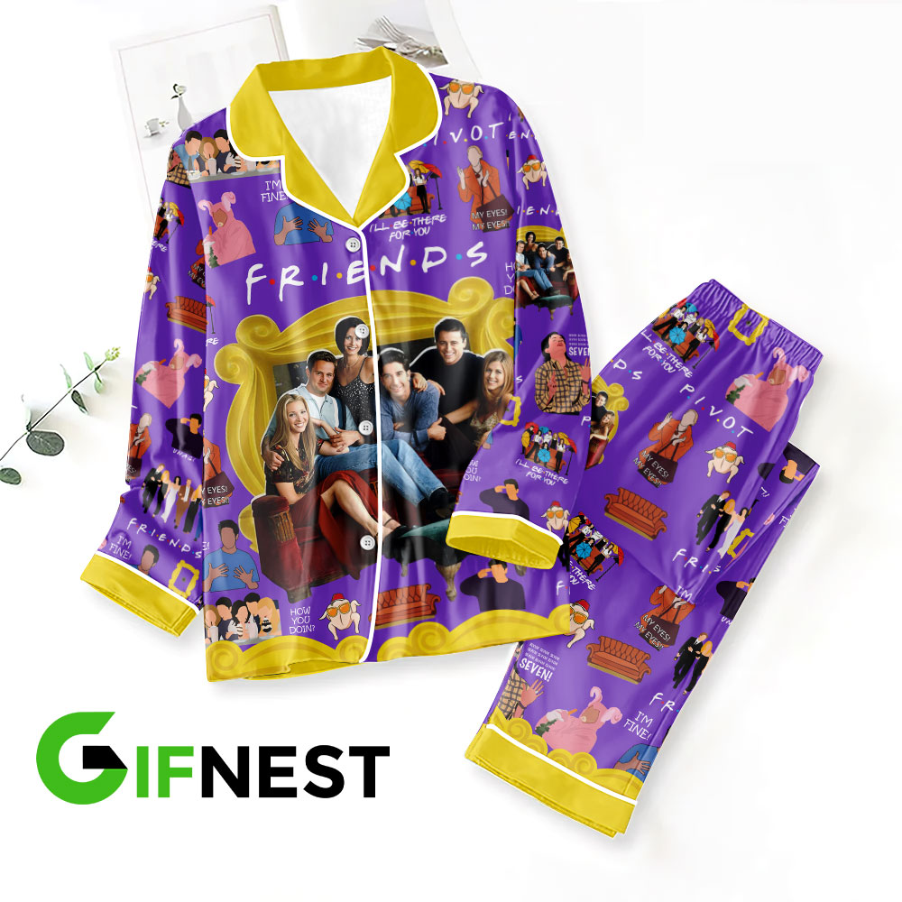 Friends Button Down Pajamas Set VANDH1498