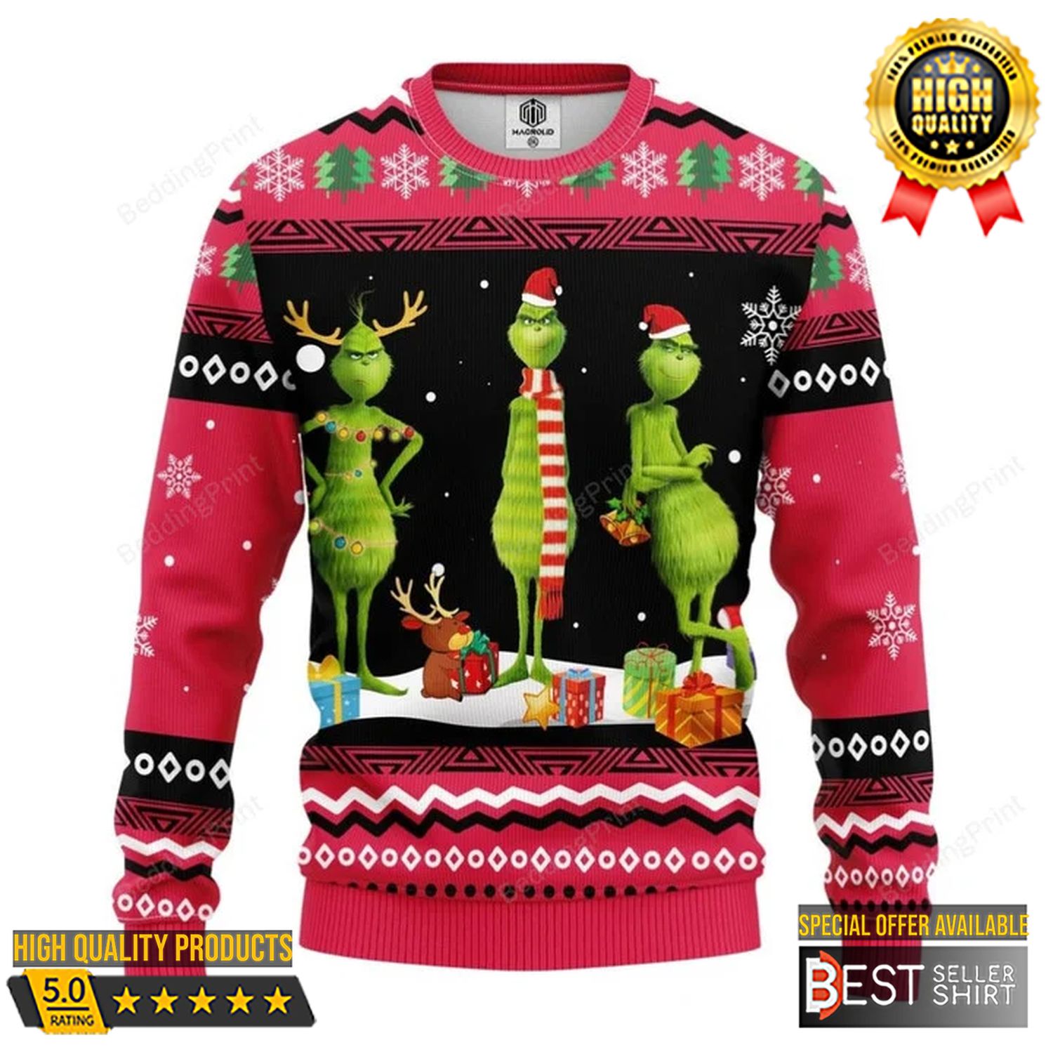 Funny Grinch Sweatshirt Ugly Christmas Sweater Christmas Movie