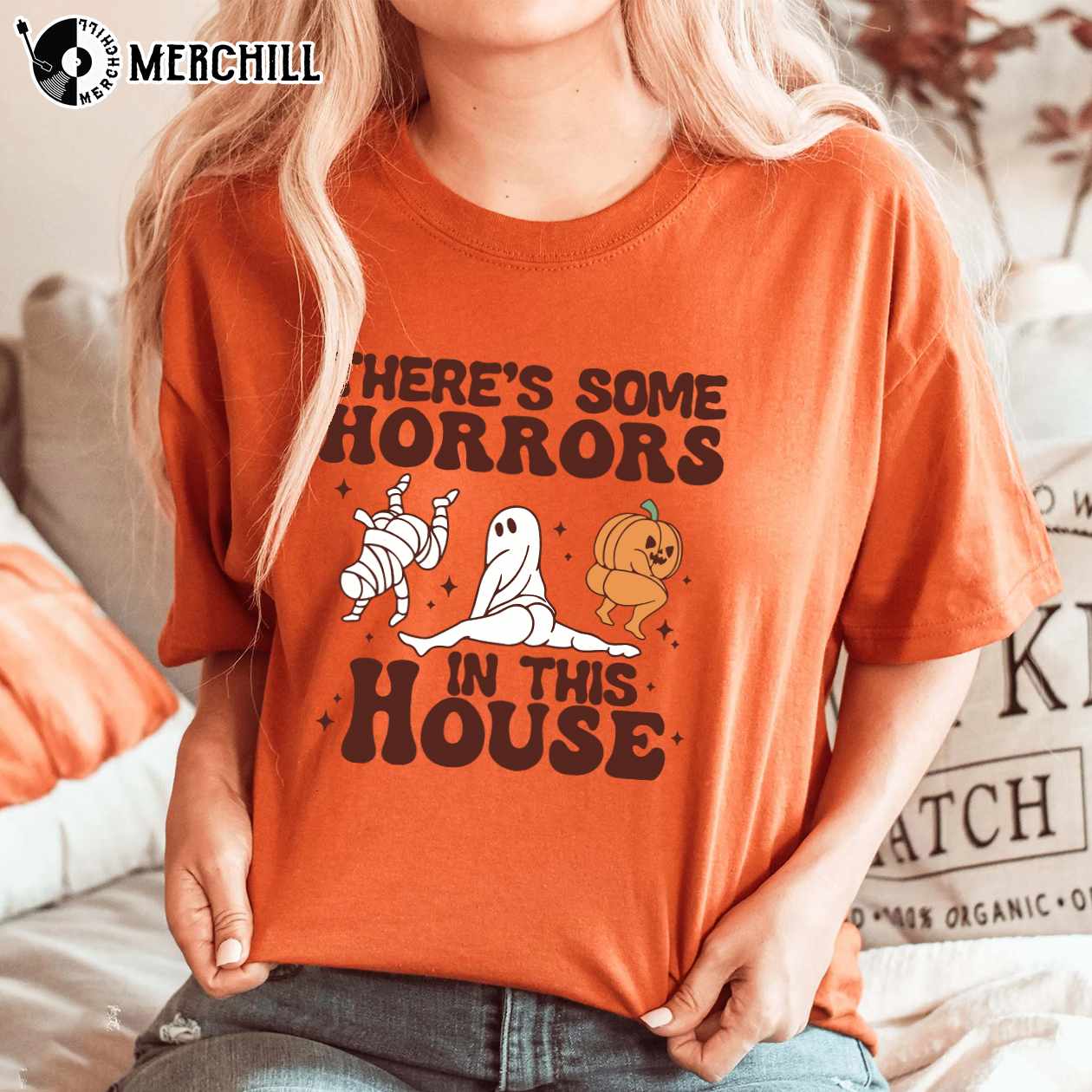 Funny Halloween Sweatshirt Theres Some Horrors In This House