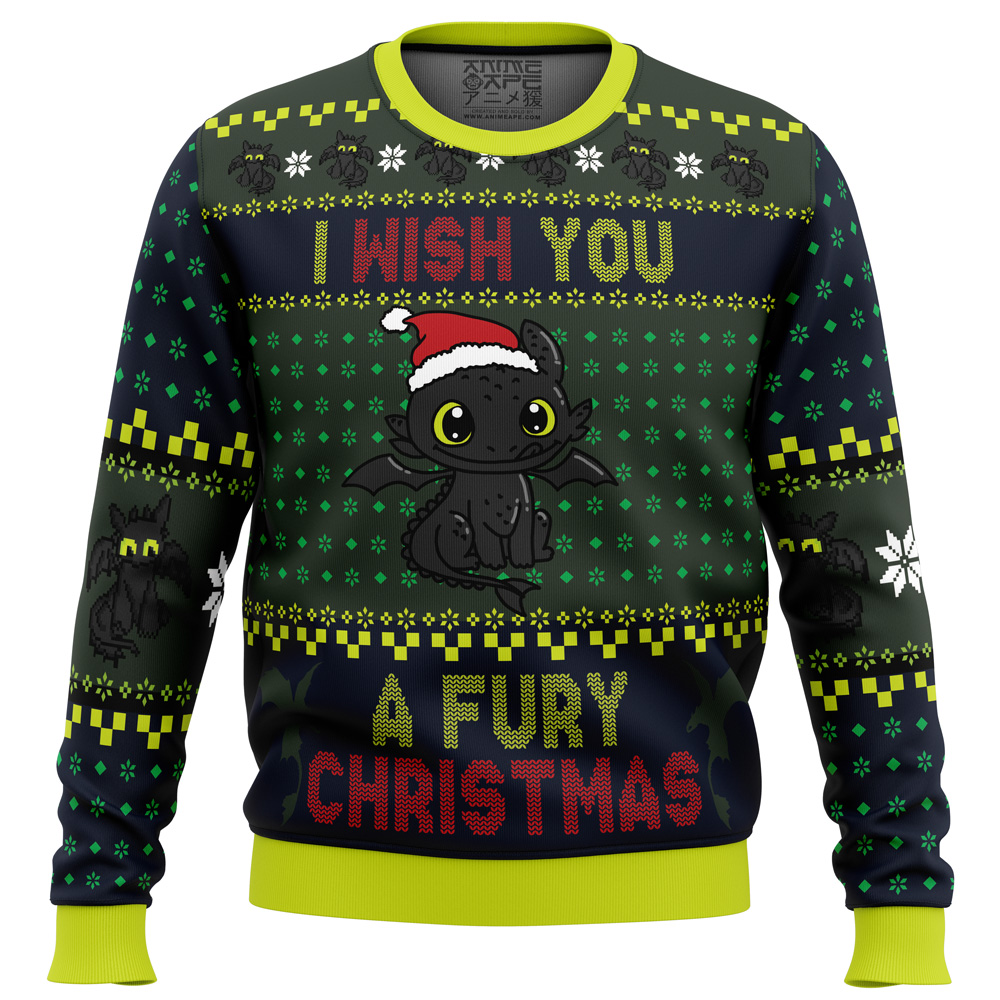 Fury Christmas Toothless PC men sweatshirt FRONT mockup