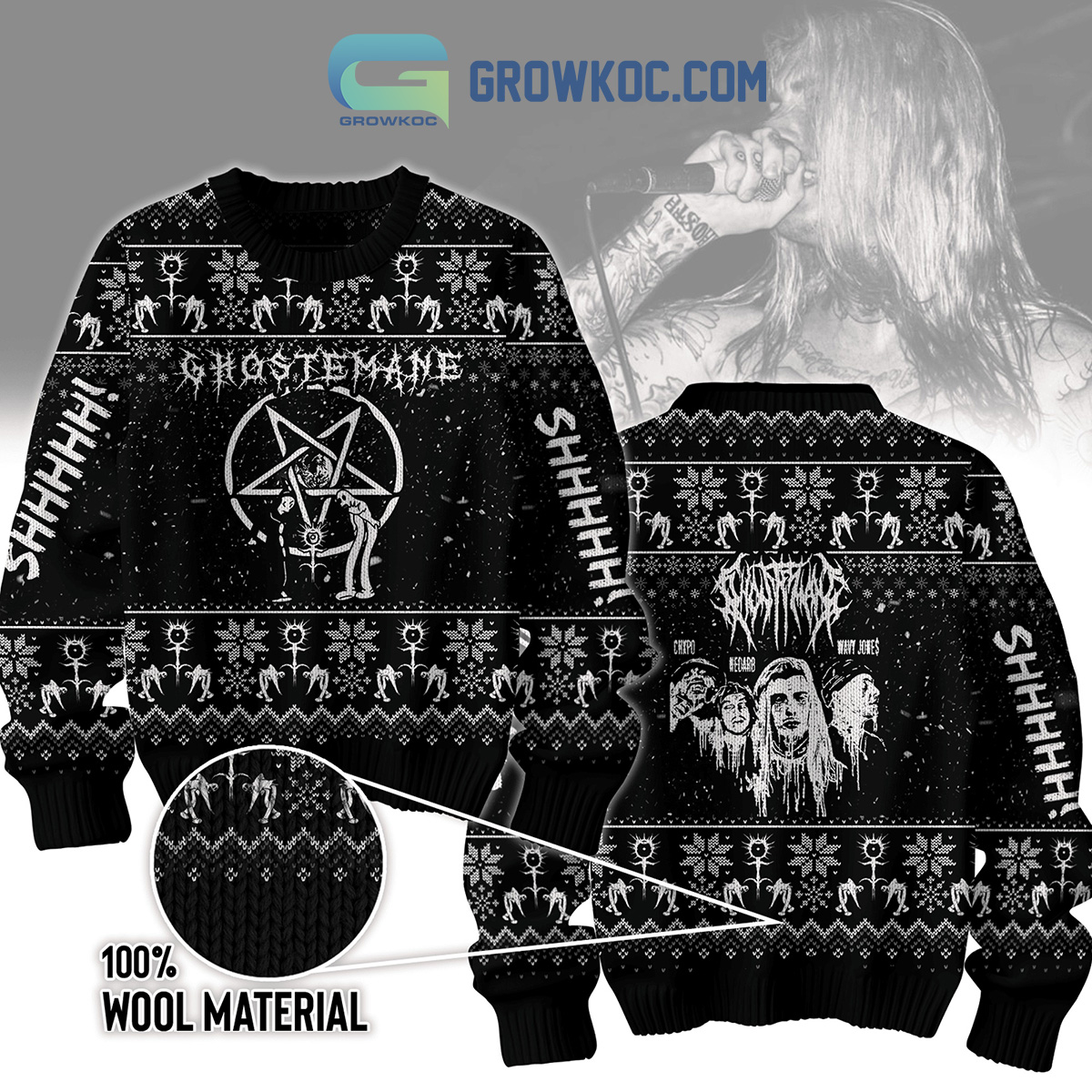 GHOSTEMANE Shhhhhh Eric Ghoste Ugly Sweater2B1 v2AVf