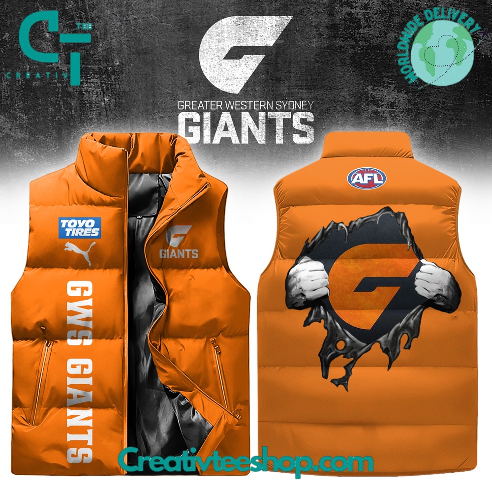 GWS Giants Sleeveless Puffer Down Jacket 1