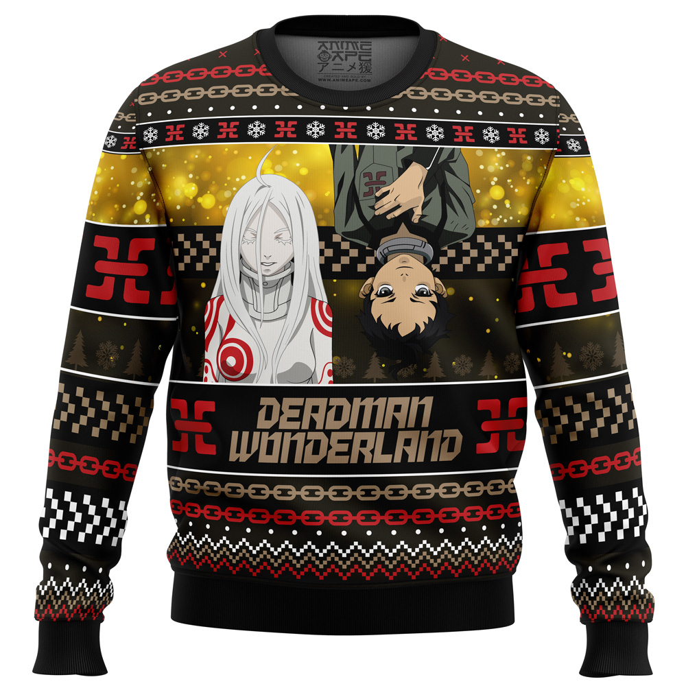 Ganta And Shiro Deadman Wonderland Ugly Christmas Sweater FRONT mockup